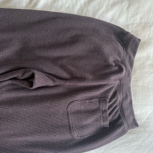Aerie Cozy Waffle Knit Joggers - Size Small (Gray/Brown) - Picture 5 of 8